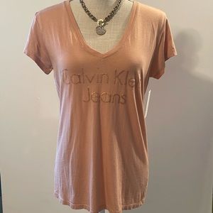 NWT Calvin Klein Jeans SS V-Neck Top